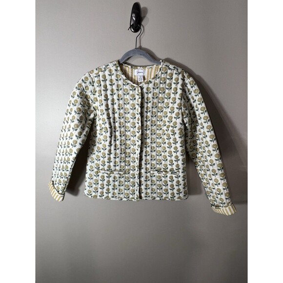 Japna Womens  Jacket Yellow Floral Quilted X Small Y2K Cottagecore Farm - Picture 1 of 13
